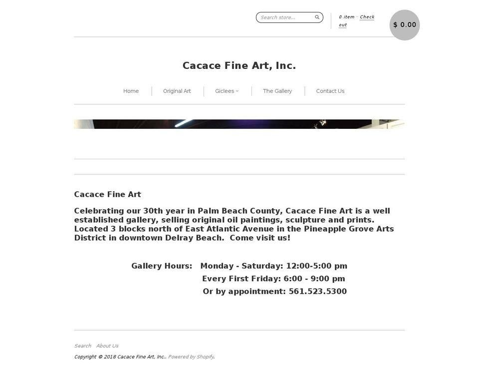 cacaceart.com — Shopify storefront screenshot