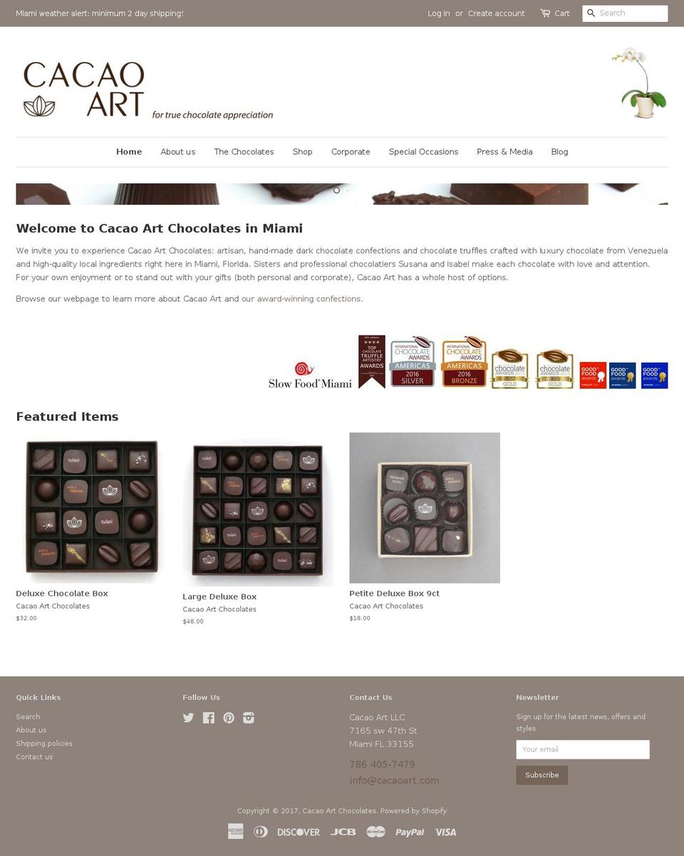 Lorenza Shopify theme site example cacaoart.com