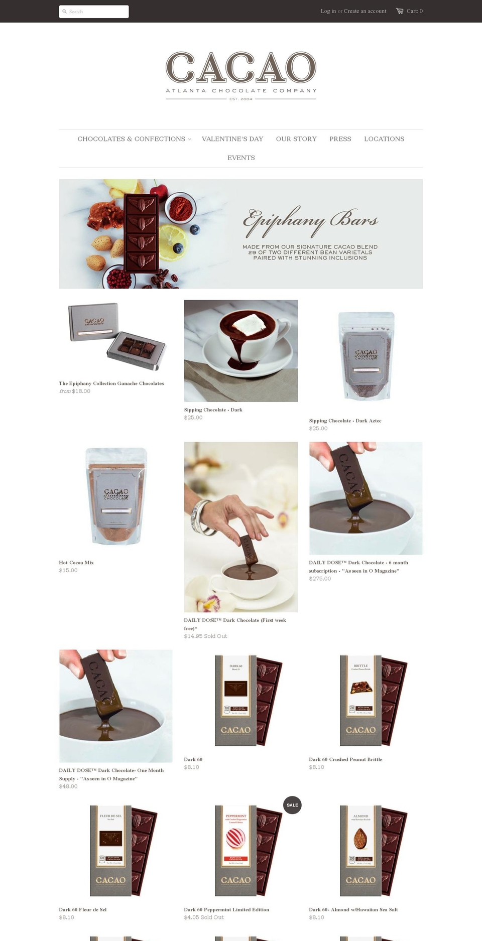 Foodie Shopify theme site example cacaoatlanta.com