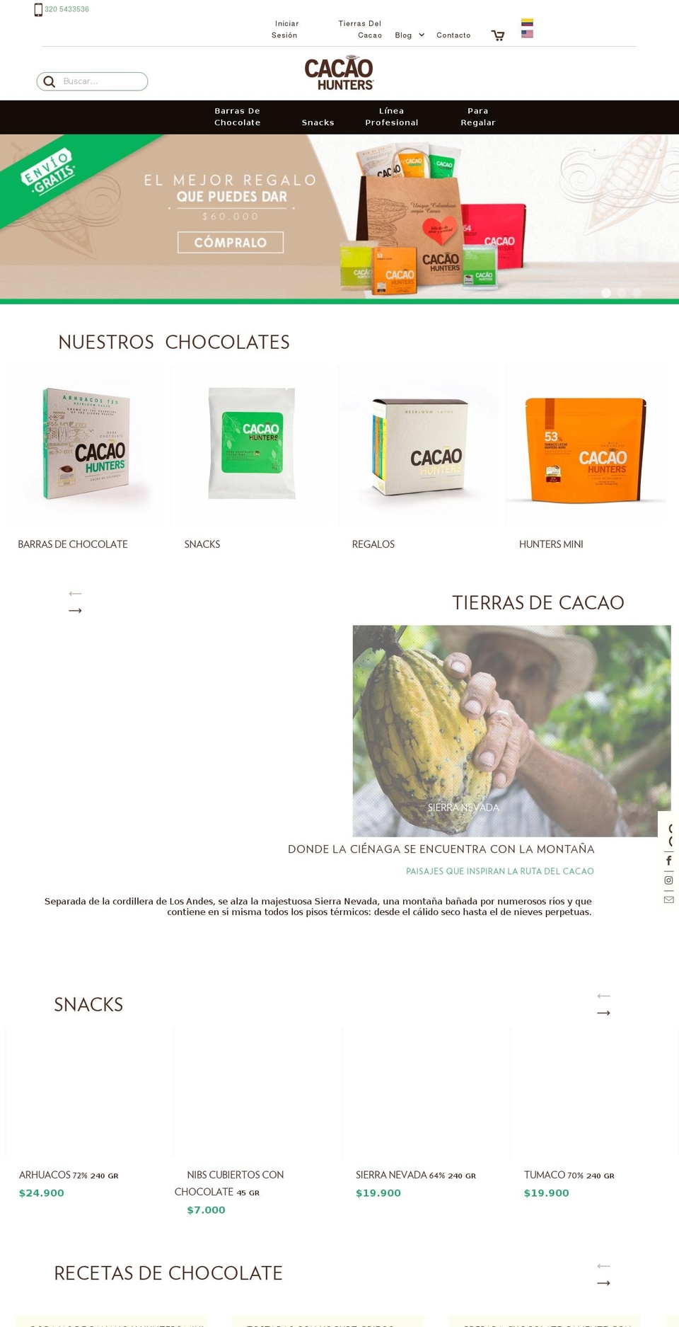 cacaodeecuador.com — Shopify storefront screenshot