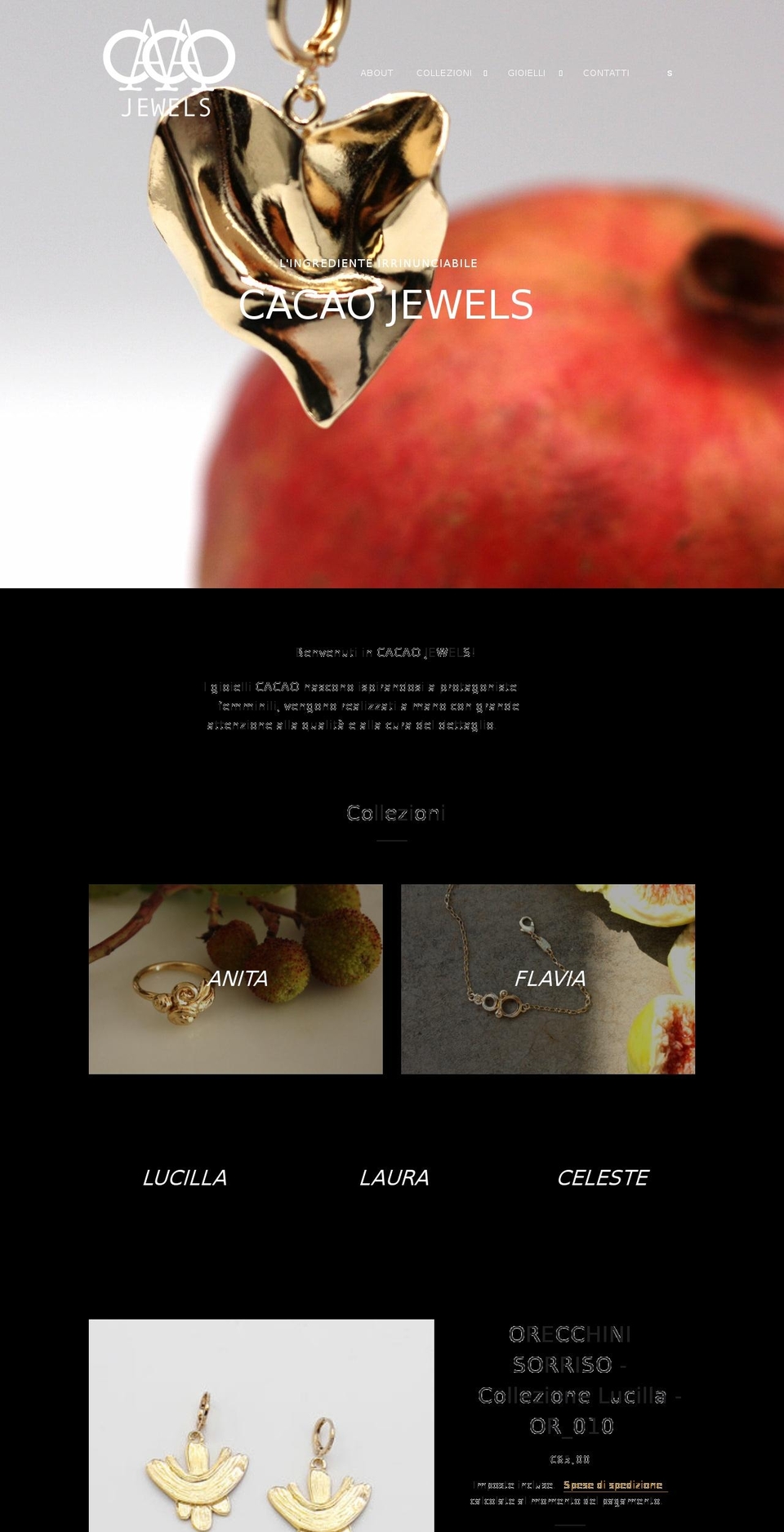 cacaojewels.com shopify website screenshot