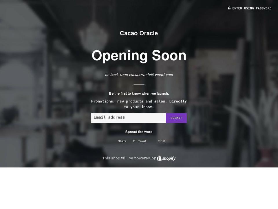 cacaooracle.com shopify website screenshot