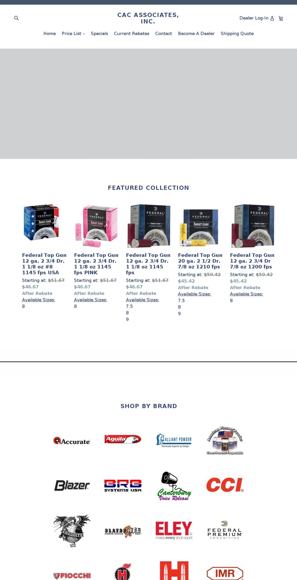cacassociatesinc.com shopify website screenshot