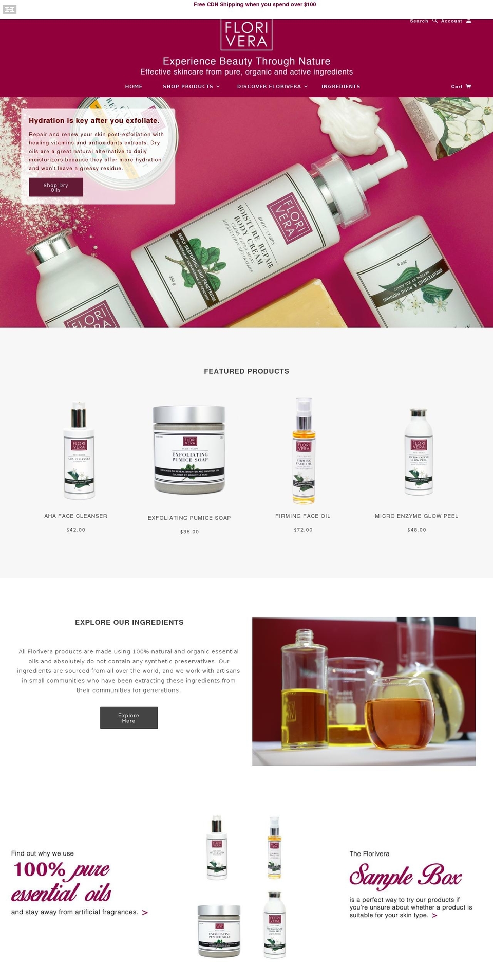 cacayoil.com — Shopify storefront screenshot