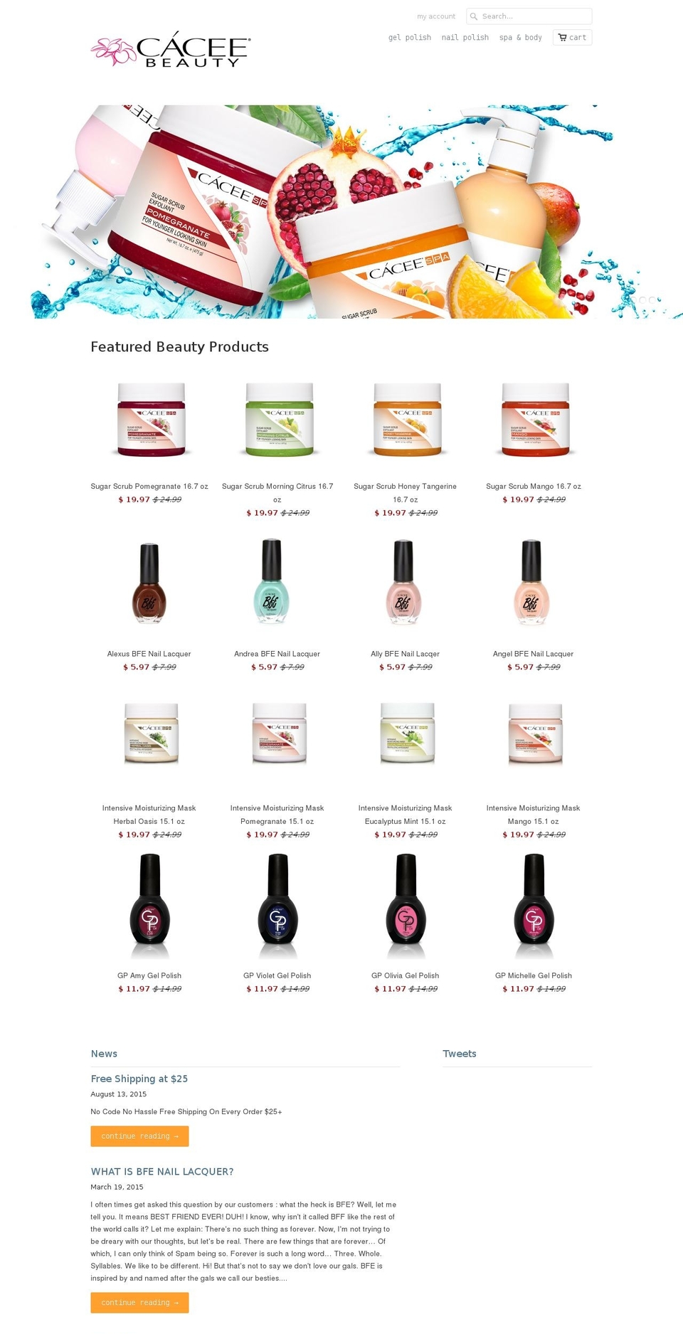 caceebeauty.com shopify website screenshot