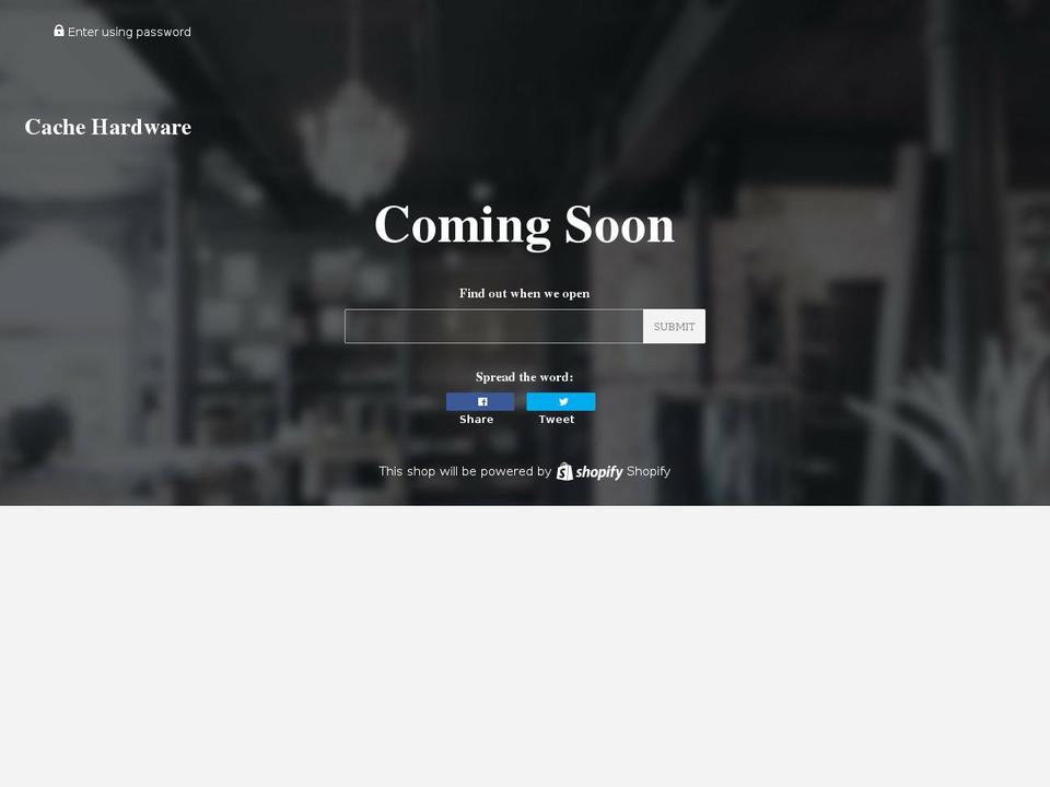 cachehardware.com — Shopify storefront screenshot