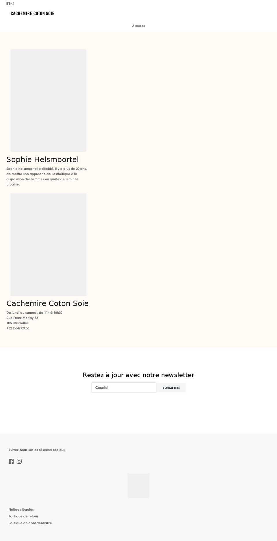 cachemirecotonsoie.com shopify website screenshot