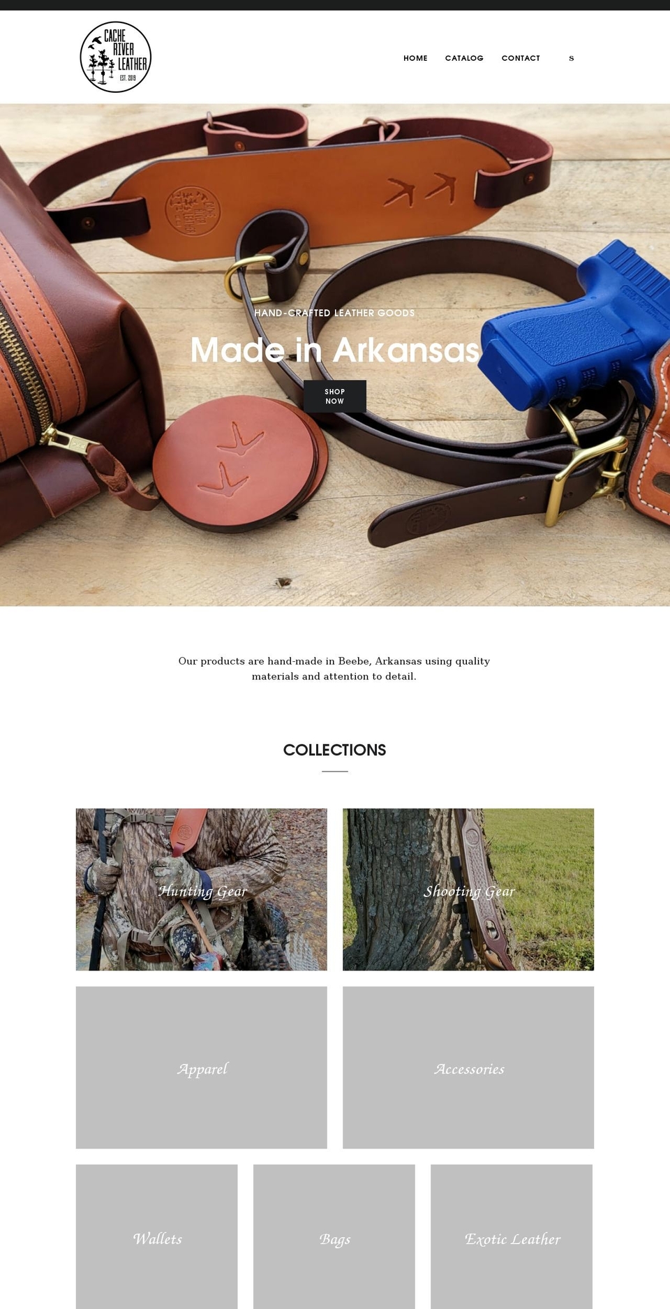 cacheriverleather.com shopify website screenshot