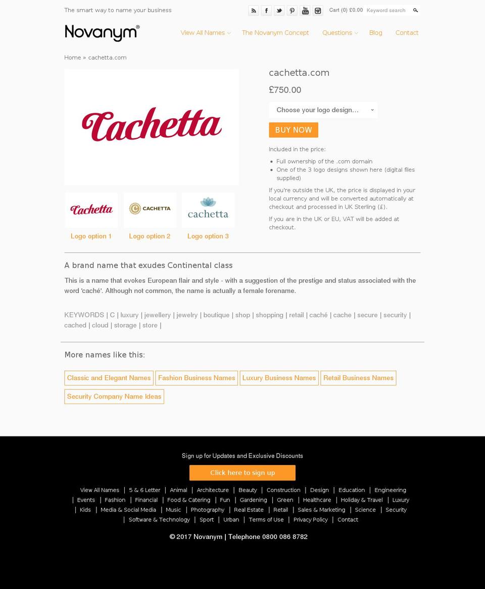 cachetta.com shopify website screenshot