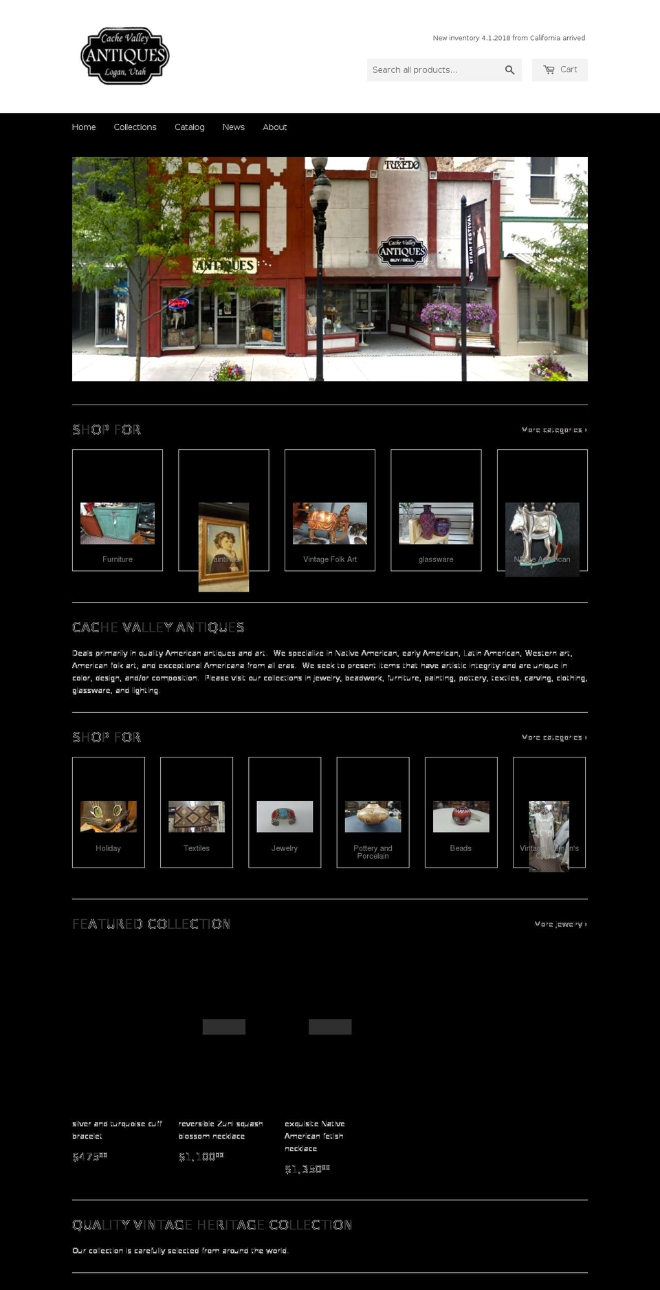cachevalleyantiques.com — Shopify storefront screenshot