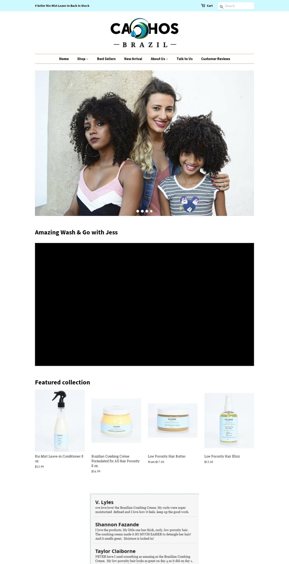 cachosbrazil.com — Shopify storefront screenshot