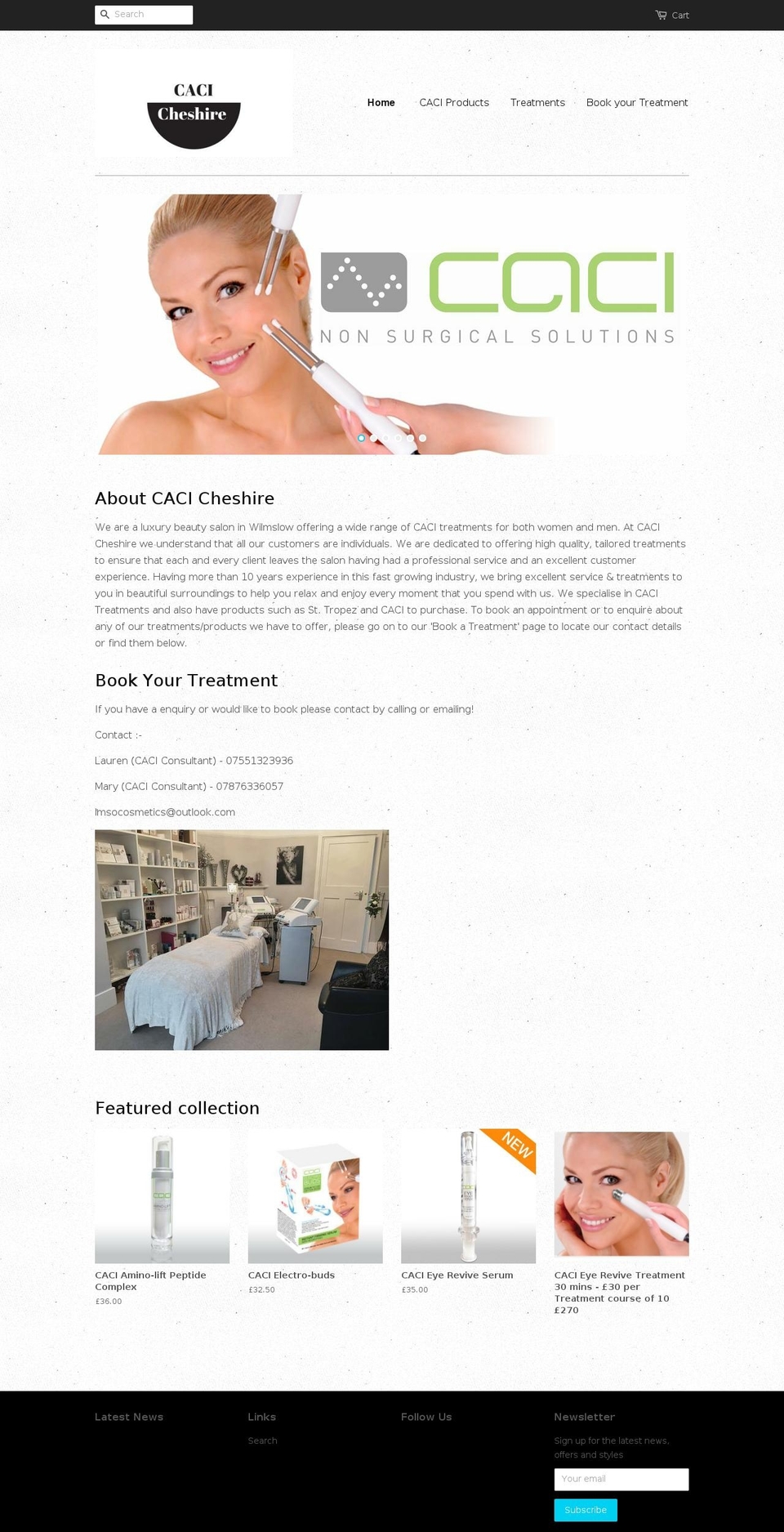 cacicheshire.com shopify website screenshot