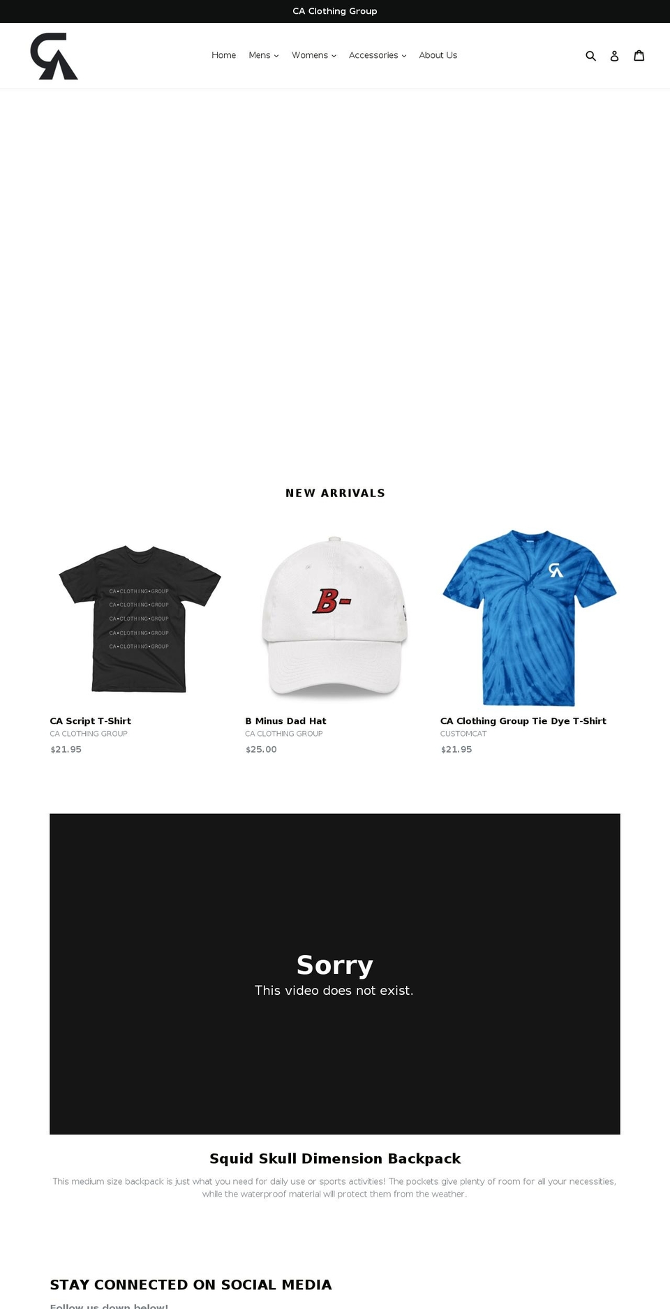 caclothinggroup.com — Shopify storefront screenshot
