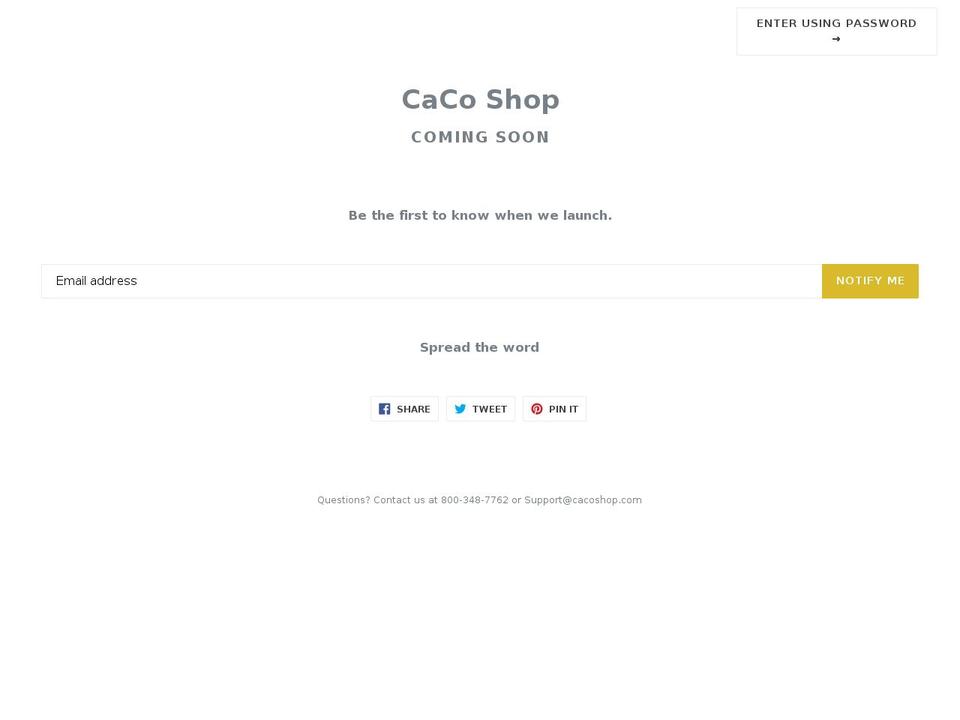 cacoshop.com — Shopify storefront screenshot