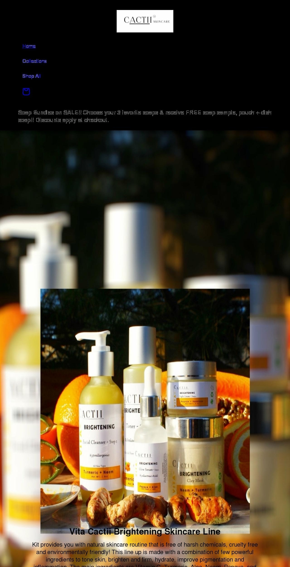 cactiiskincare.com shopify website screenshot