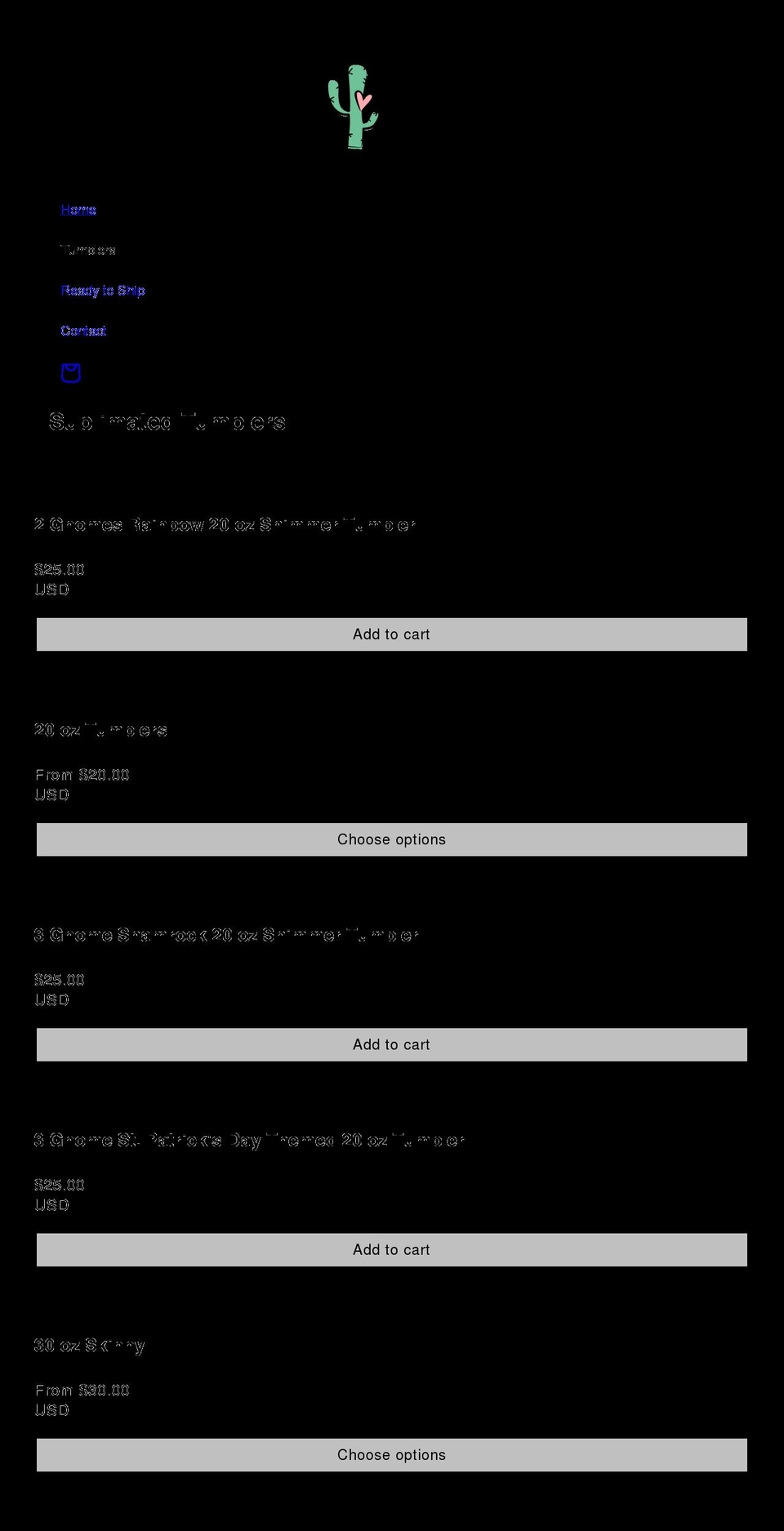 cactusairdesigns.com shopify website screenshot