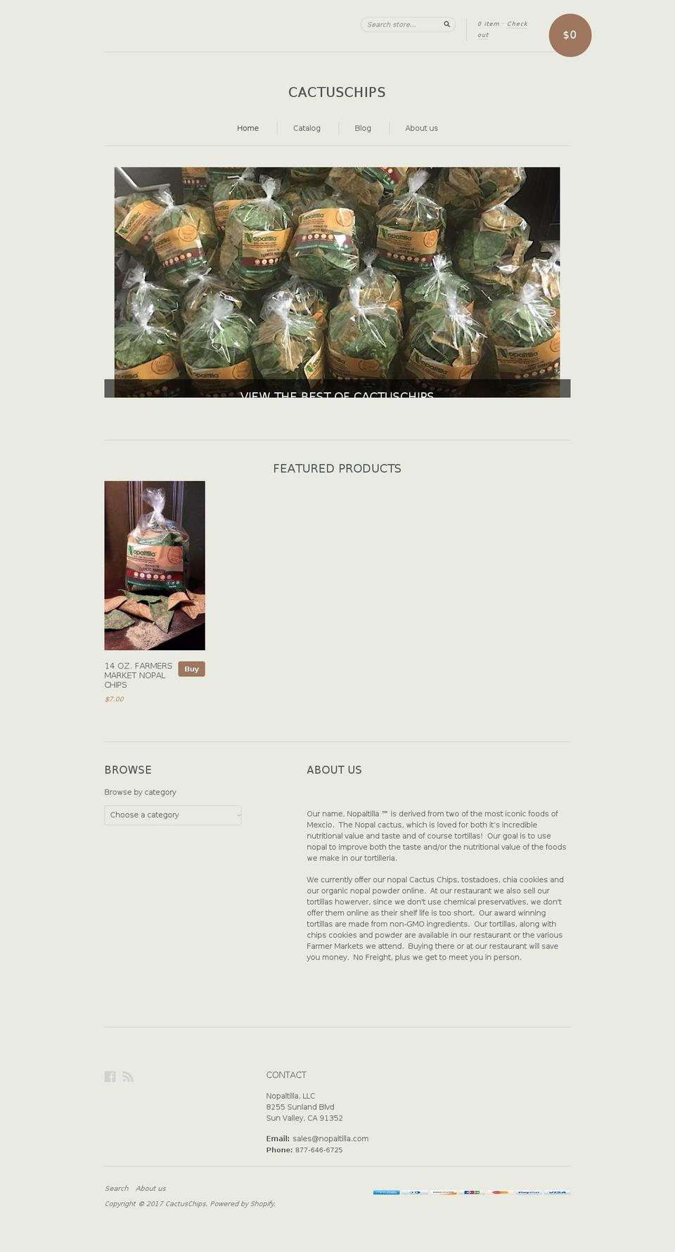 cactuschips.com shopify website screenshot