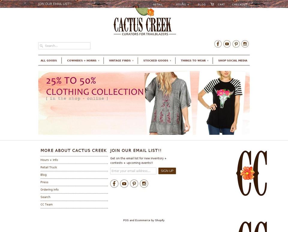 momentum Shopify theme site example cactuscreekshop.com