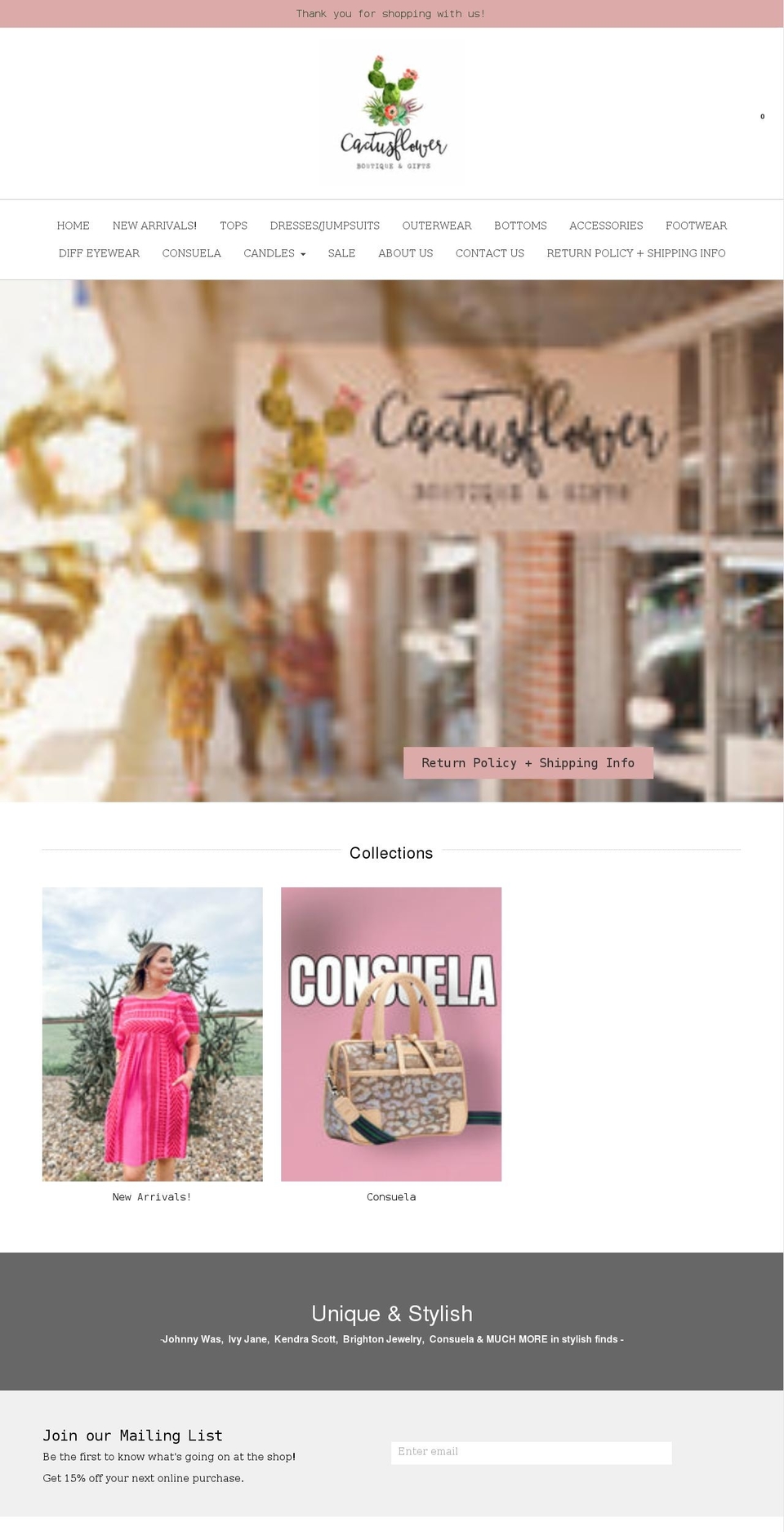cactusflowerboutiquetx.com — Shopify storefront screenshot