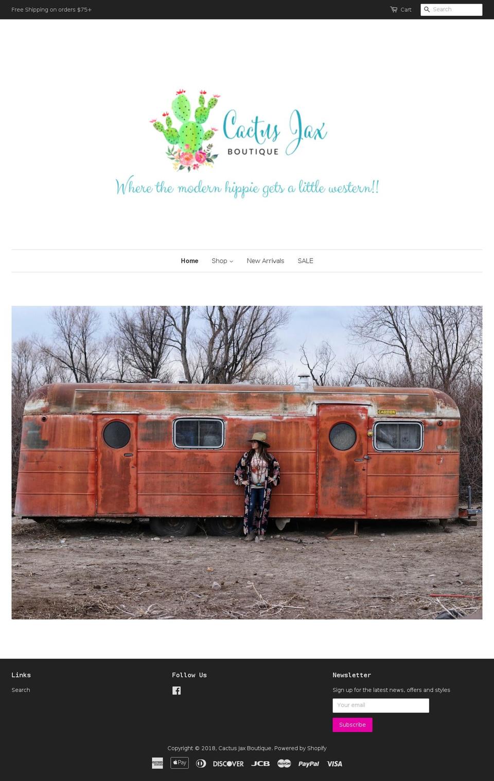 cactusjaxboutique.com shopify website screenshot