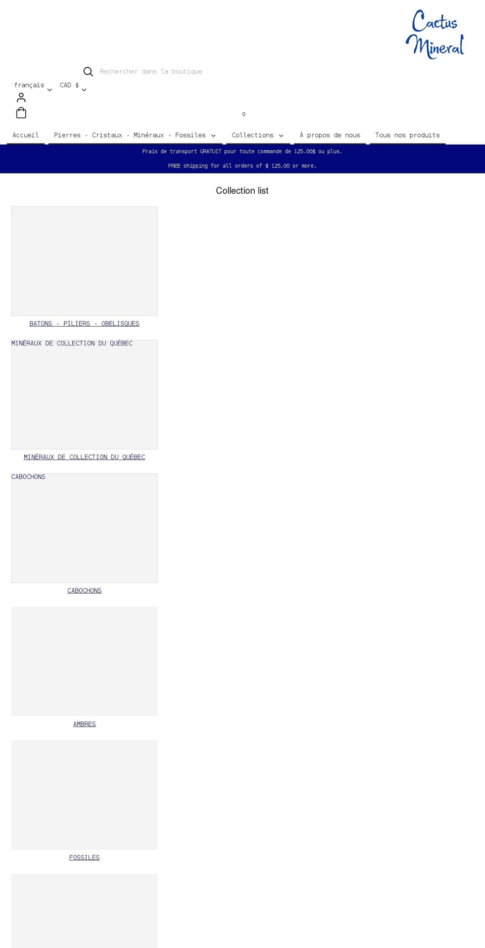 cactusmineral.com shopify website screenshot