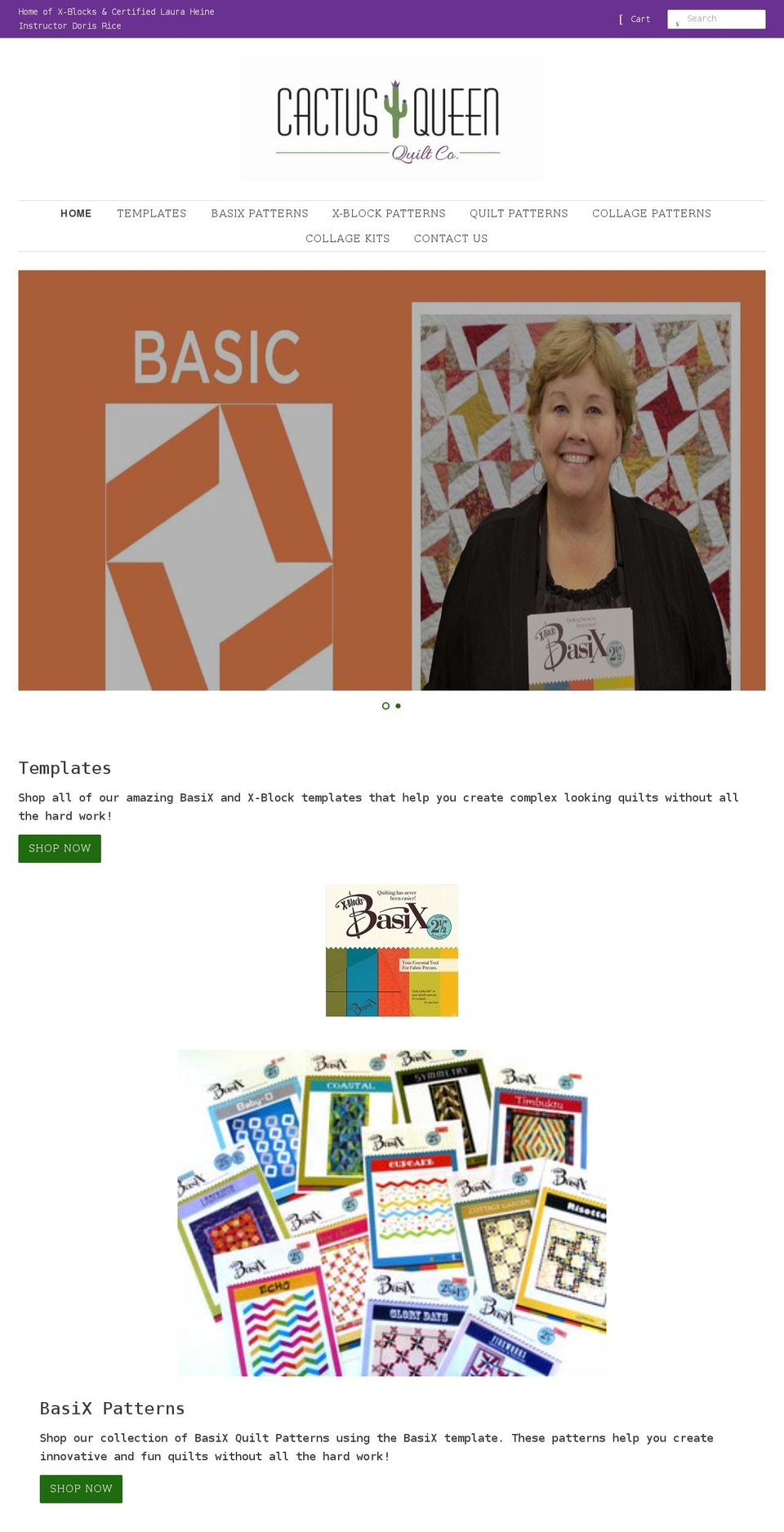cactusqueenquiltco.com shopify website screenshot