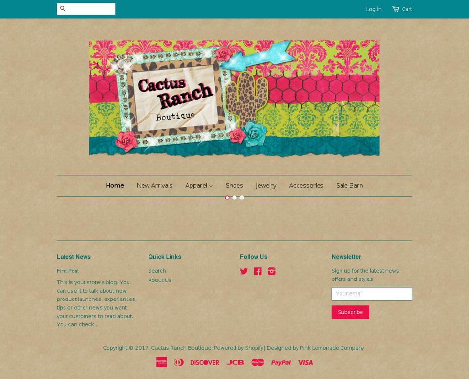 cactusranchboutique.com shopify website screenshot