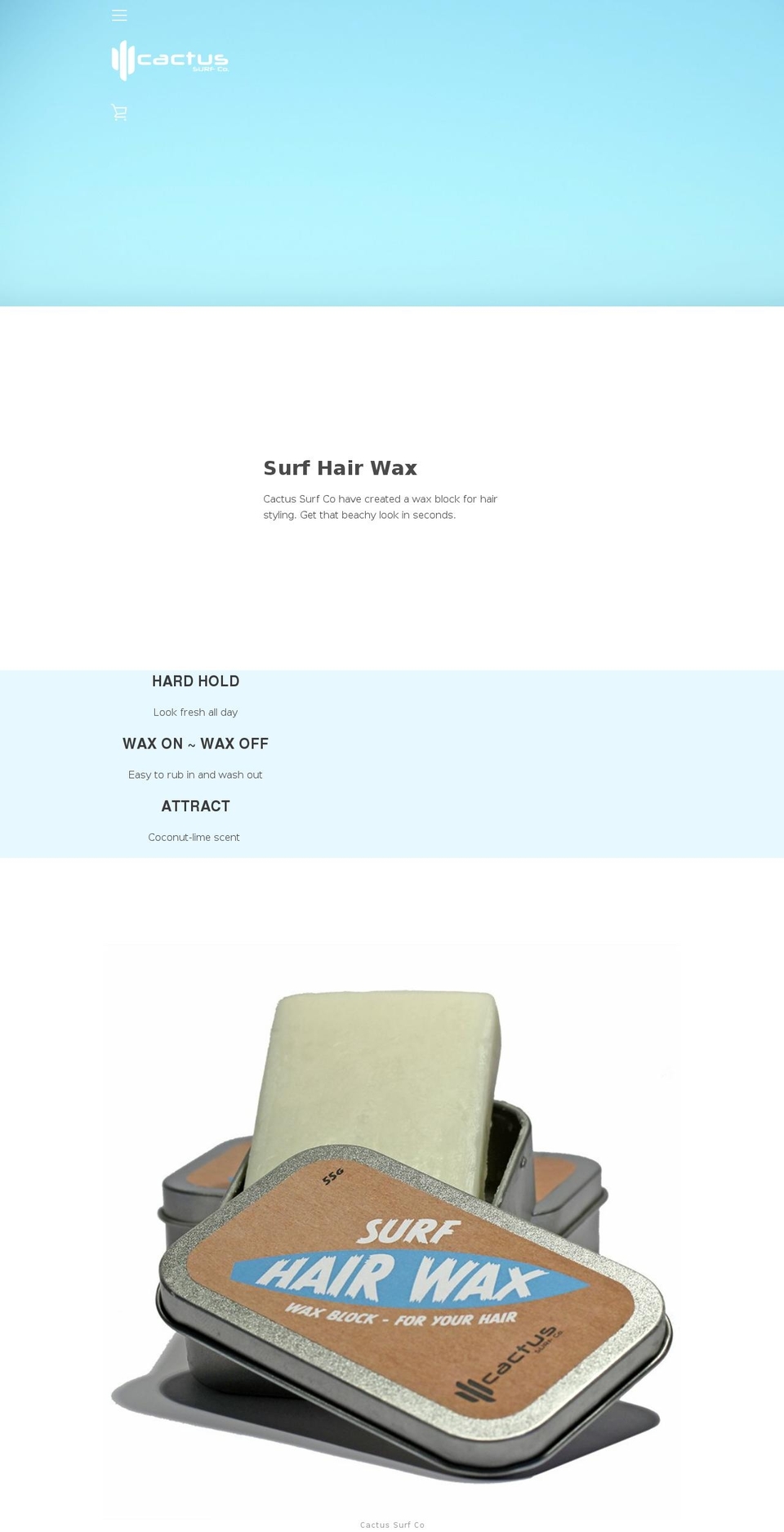 cactussurfco.com — Shopify storefront screenshot