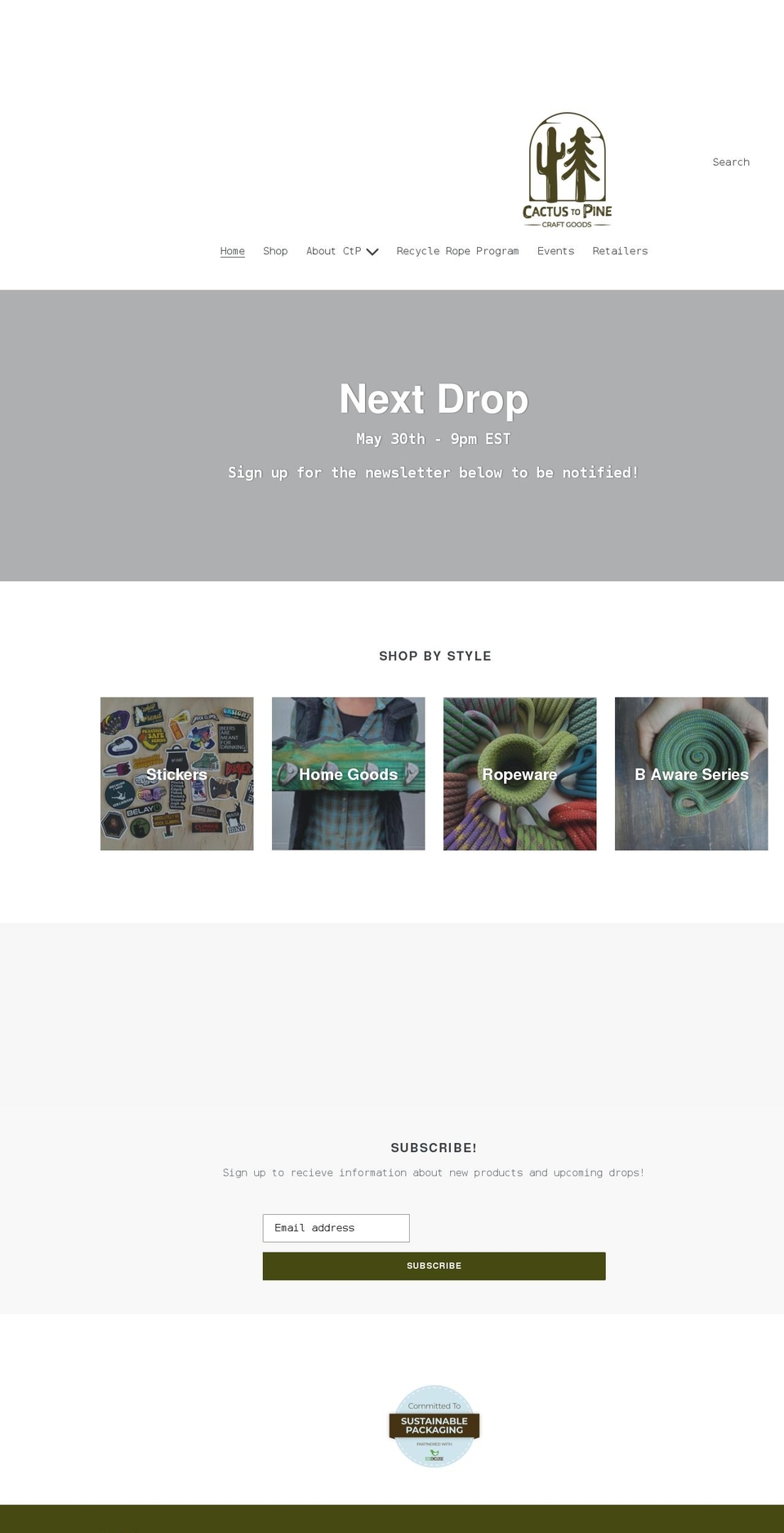 cactustopine.com shopify website screenshot