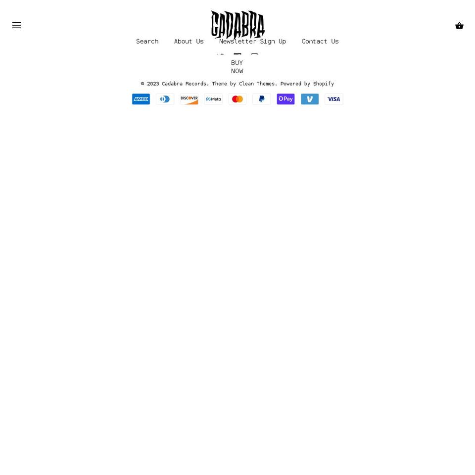 cadabrarecords.com shopify website screenshot