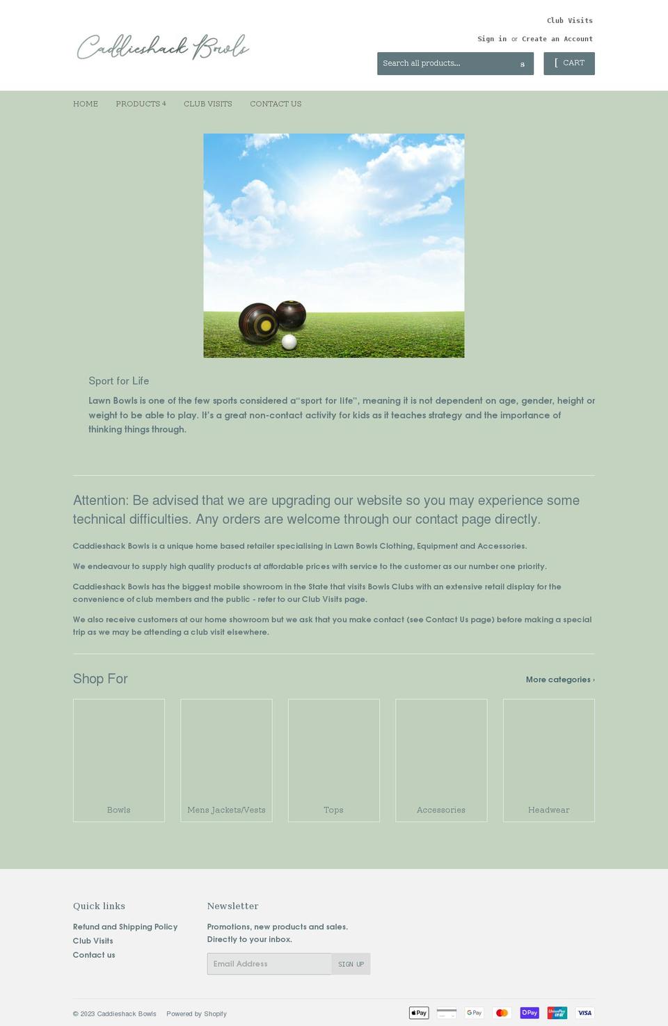 caddieshackbowls.com.au shopify website screenshot