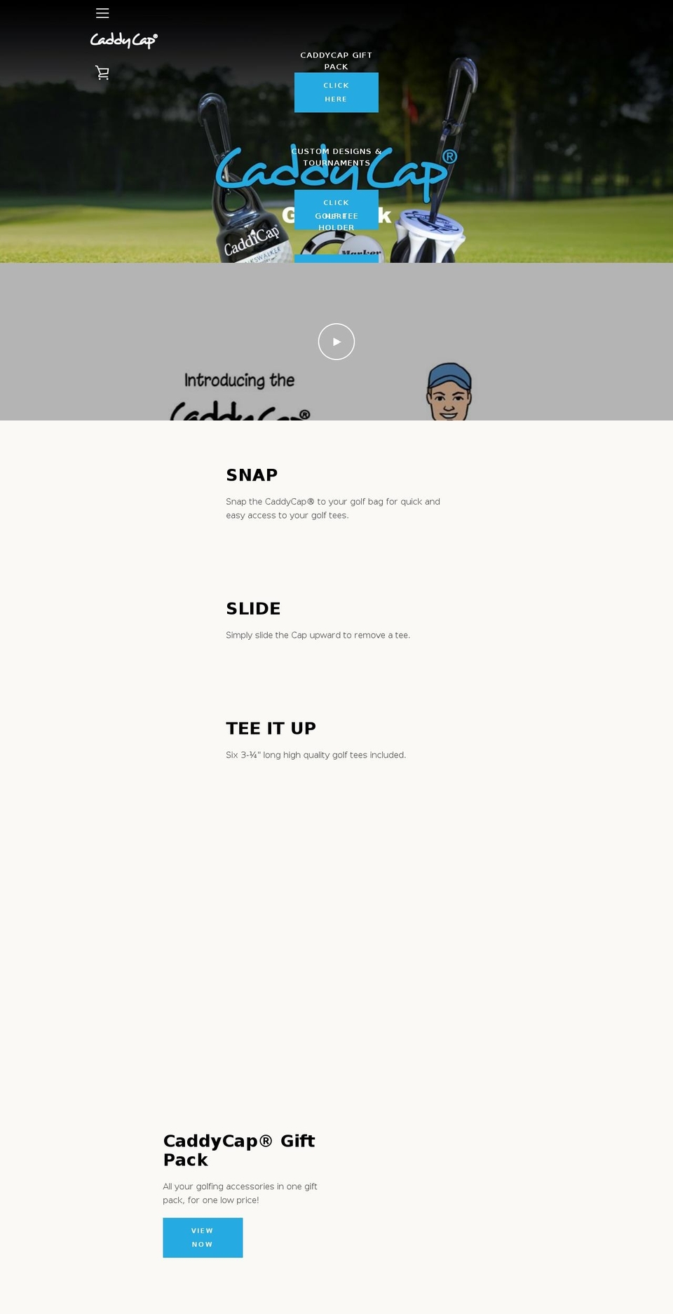 caddycap.com shopify website screenshot