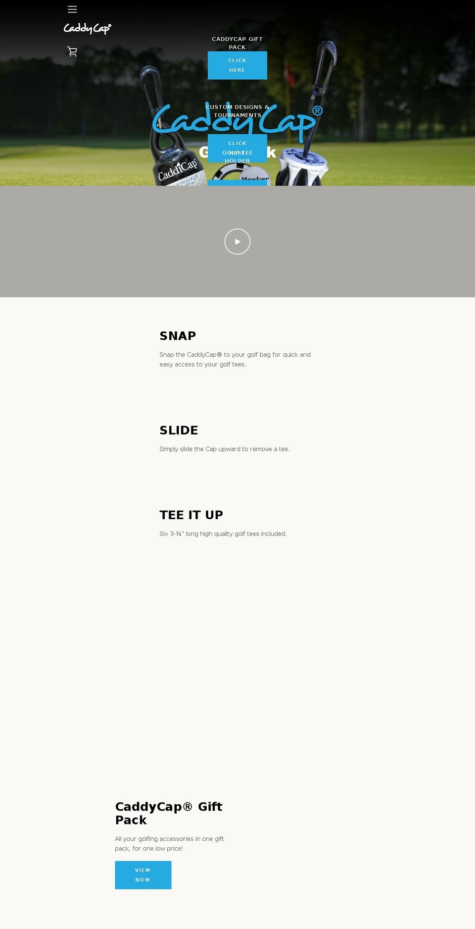 caddycappack.com — Shopify storefront screenshot