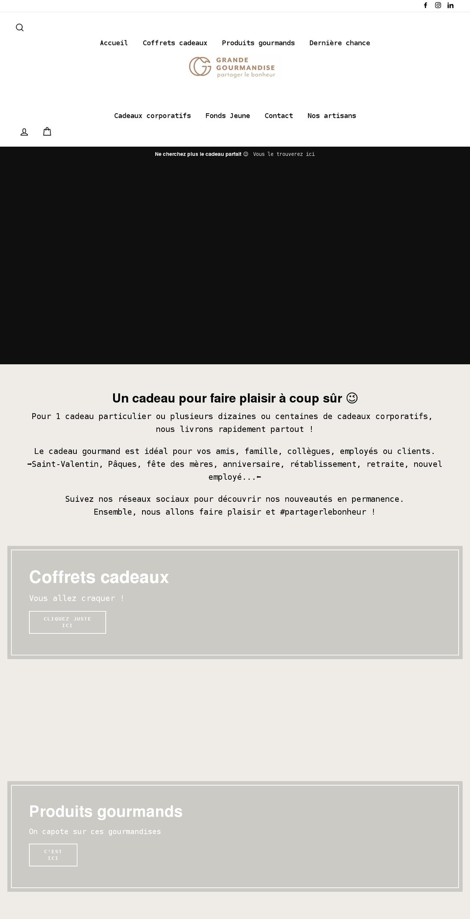 cadeaugourmand.ca shopify website screenshot