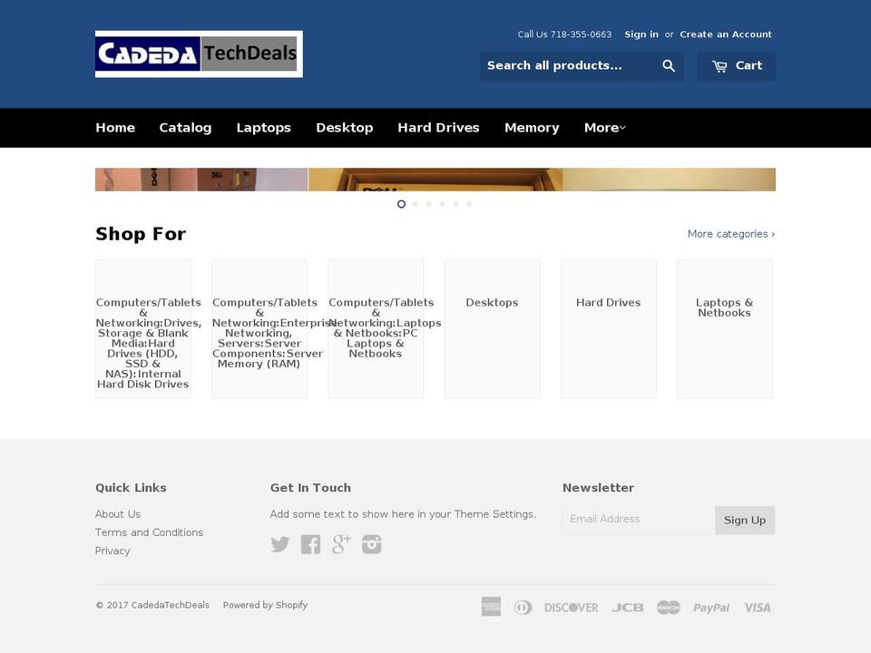 cadedatechdeals.com shopify website screenshot