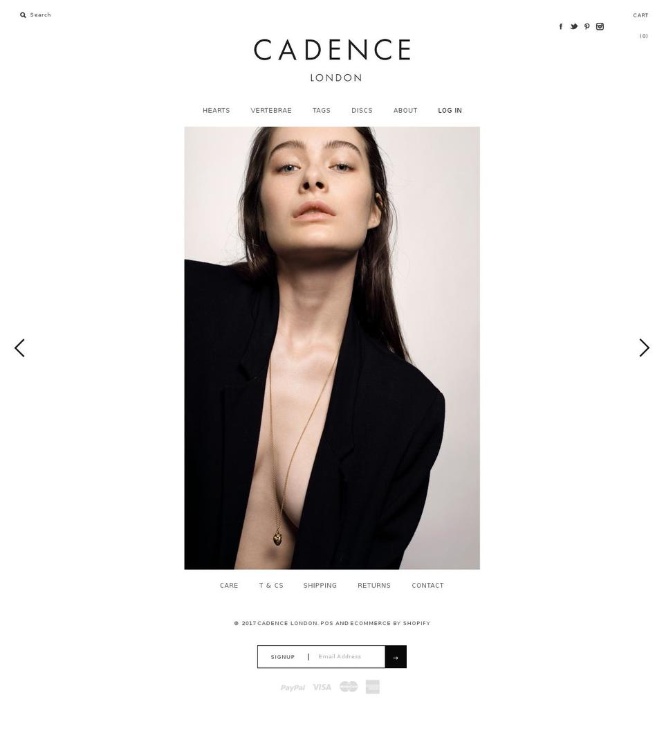 cadencelondon.com shopify website screenshot