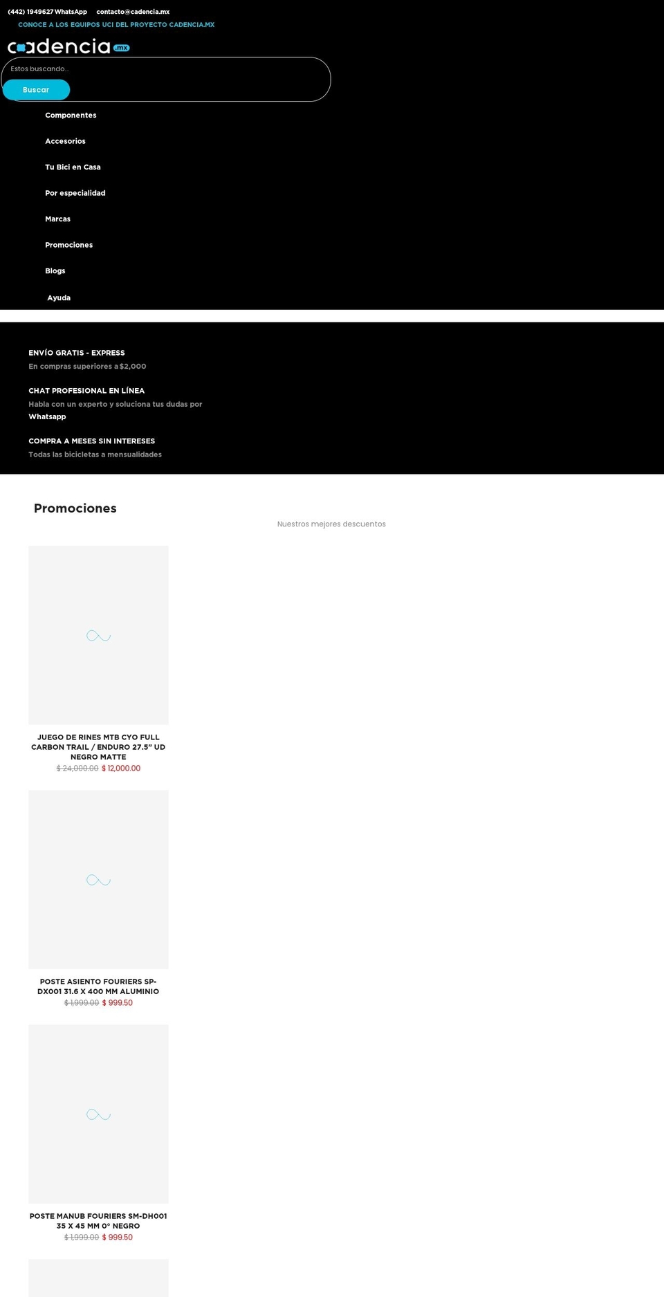 cadencia.mx shopify website screenshot