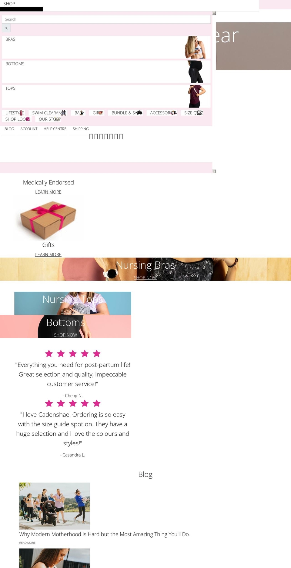 cadenshae.co.uk shopify website screenshot