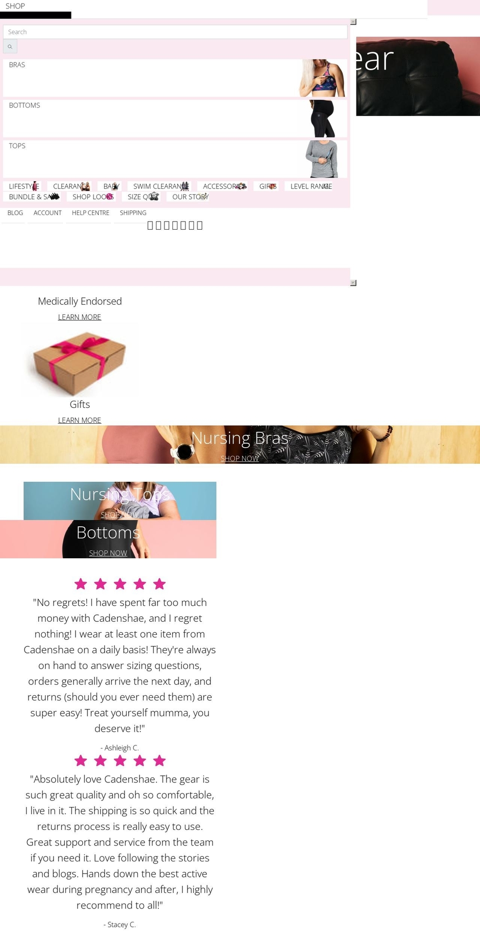 cadenshae.com shopify website screenshot
