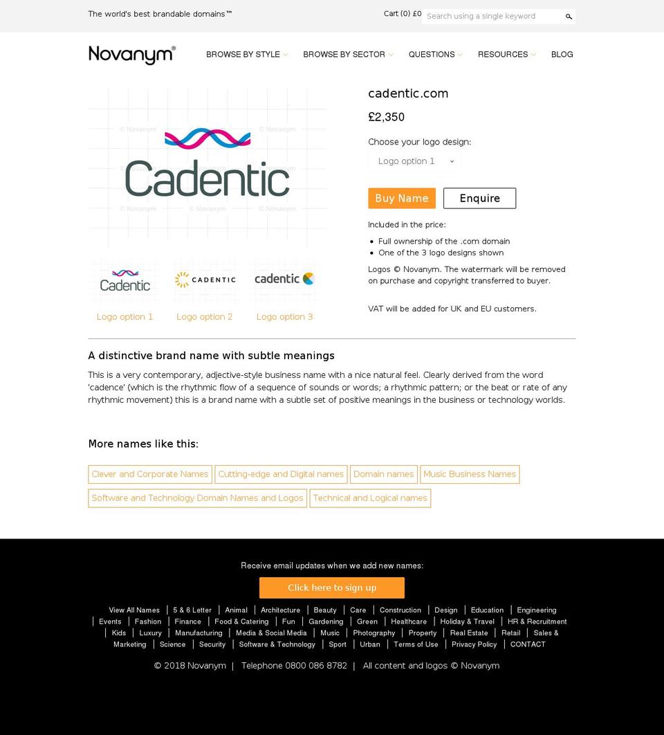 cadentic.com shopify website screenshot