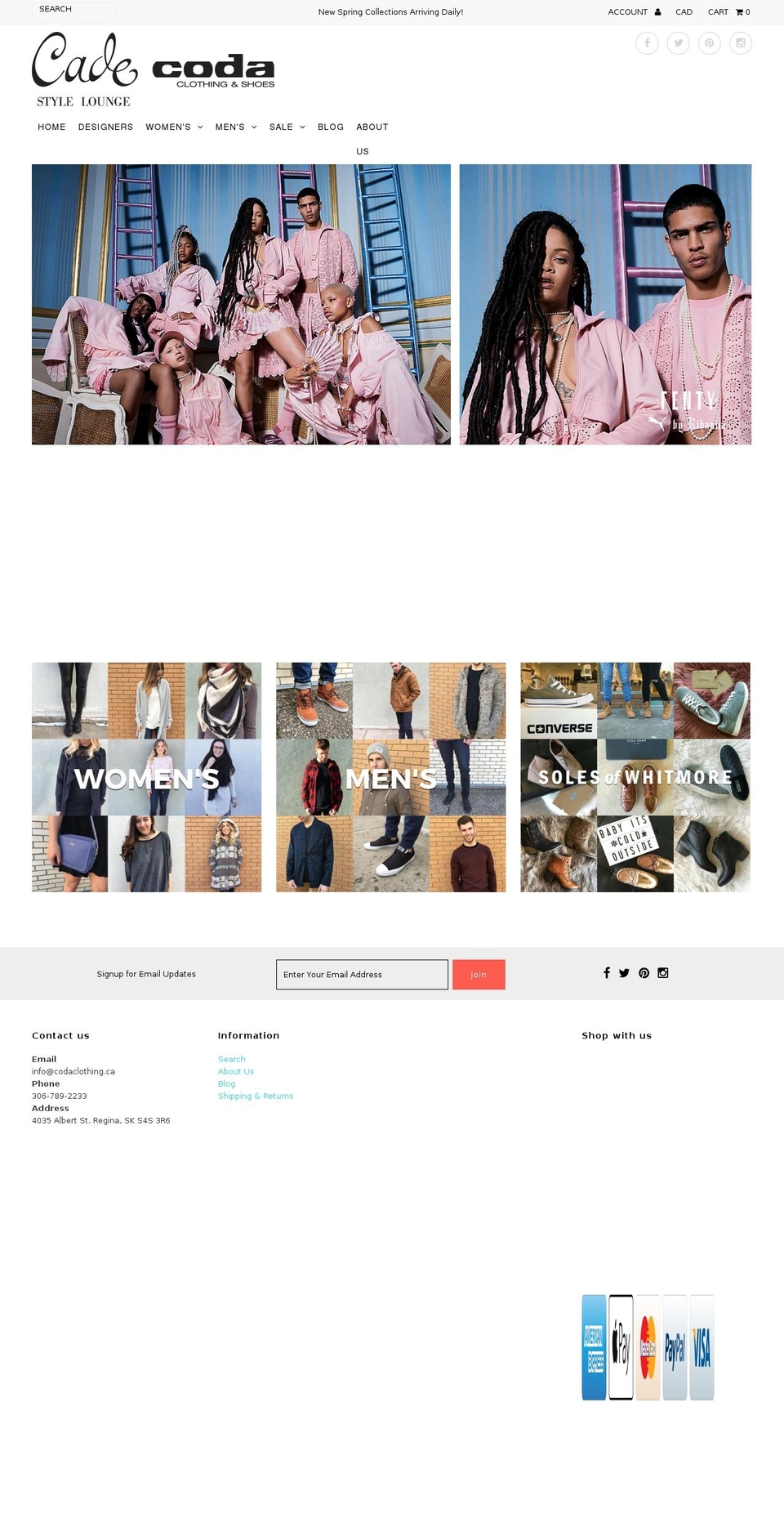 cadestylelounge.com shopify website screenshot