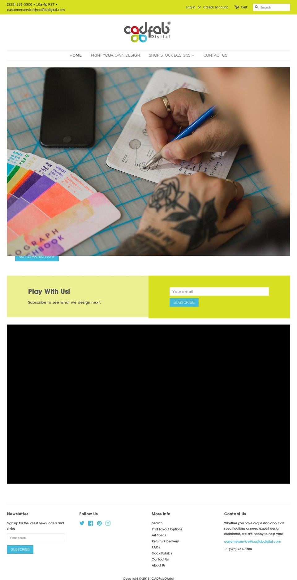 cadfab.net shopify website screenshot