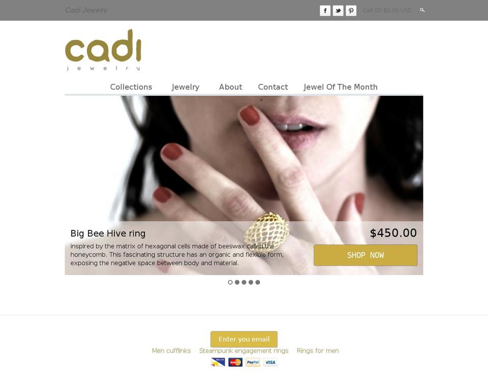 cadijewelry.com shopify website screenshot