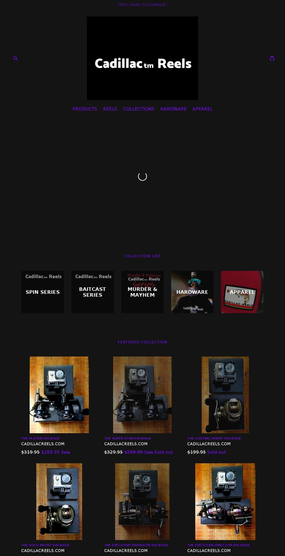 cadillaccastingcompany.com — Shopify storefront screenshot