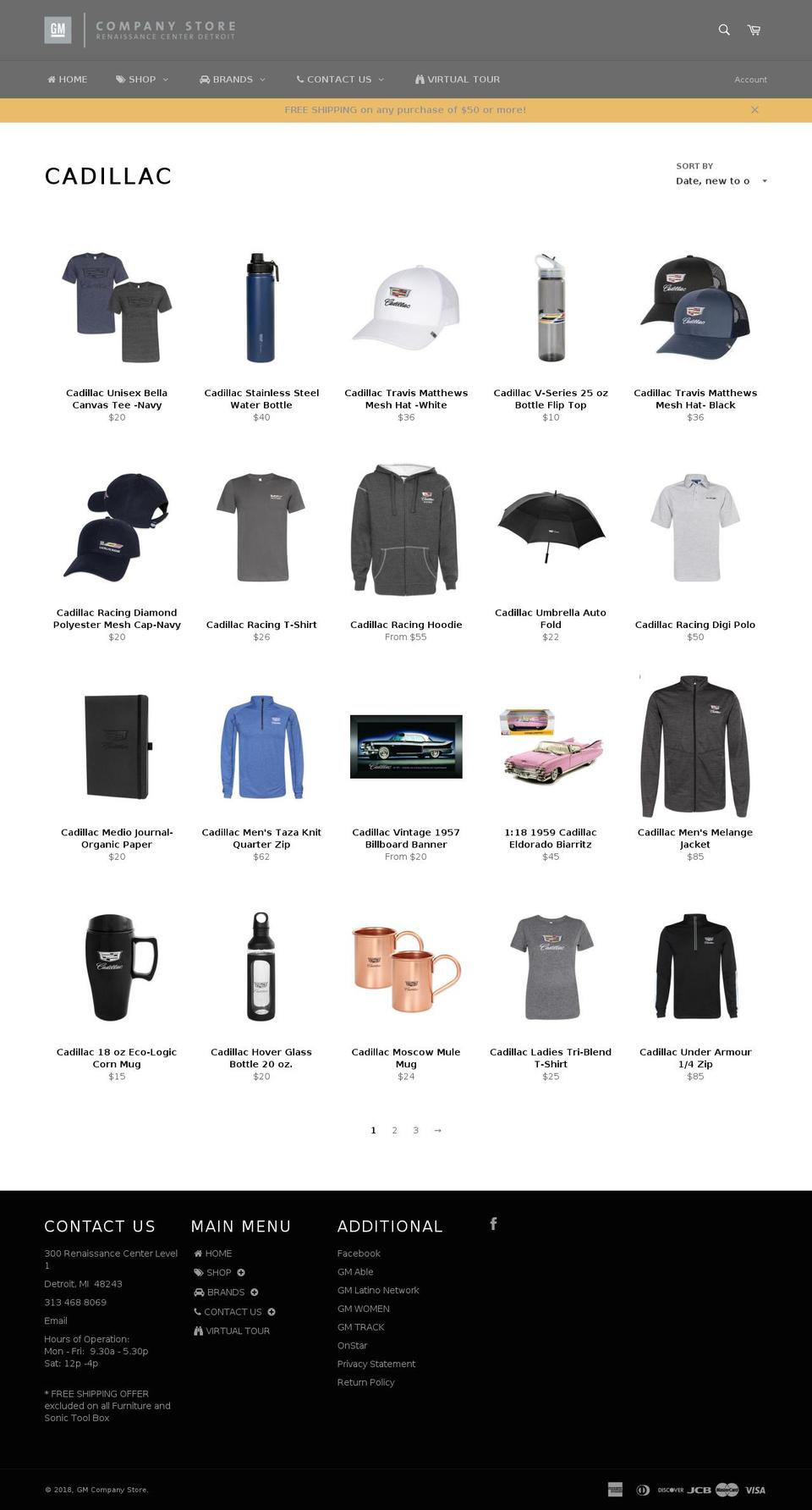 cadillaccompanystore.com — Shopify storefront screenshot