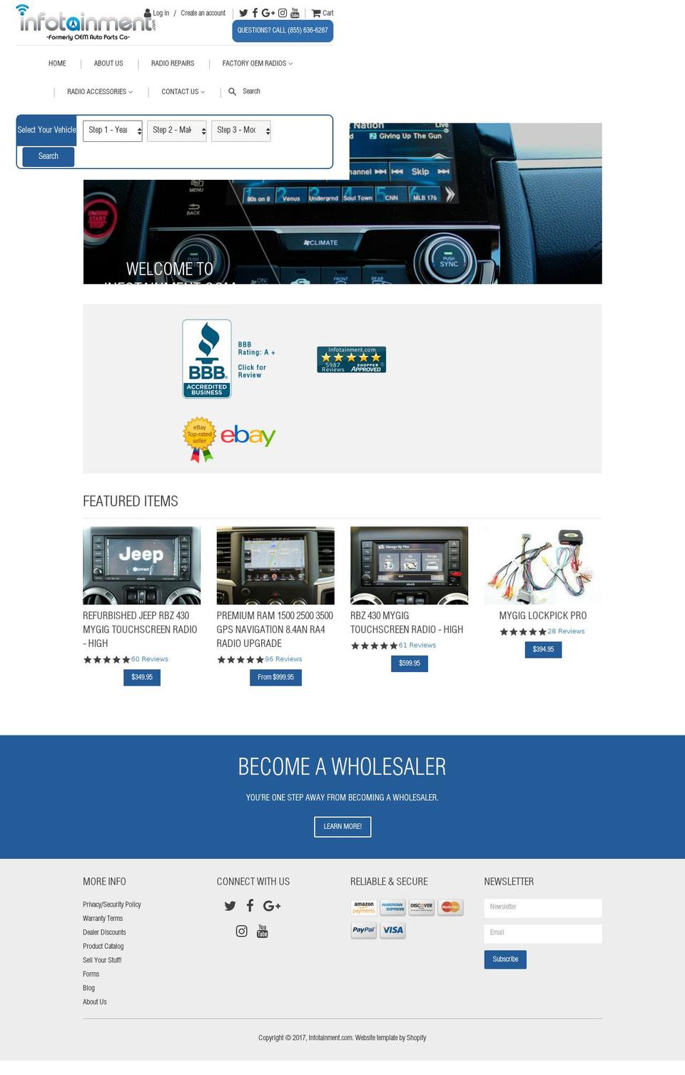 cadillacnav.com shopify website screenshot