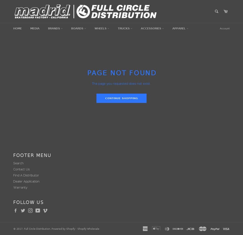 cadillacwheel.net shopify website screenshot