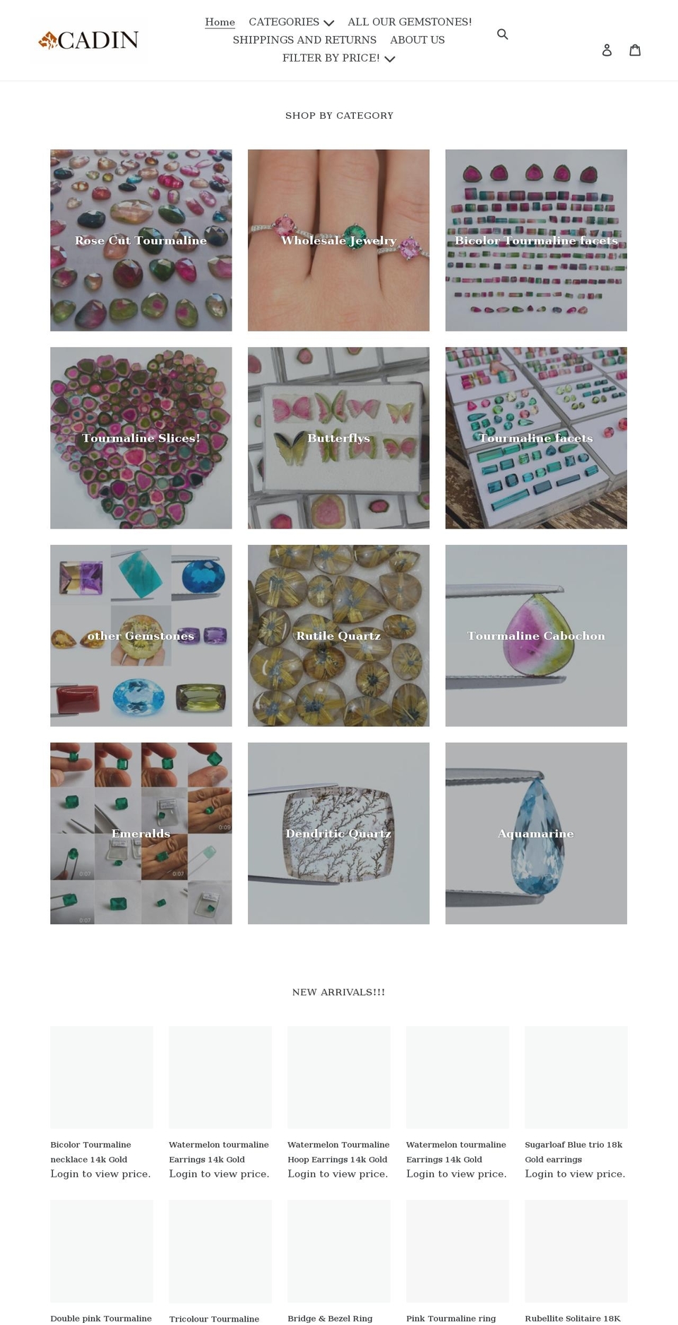 cadingems.com shopify website screenshot