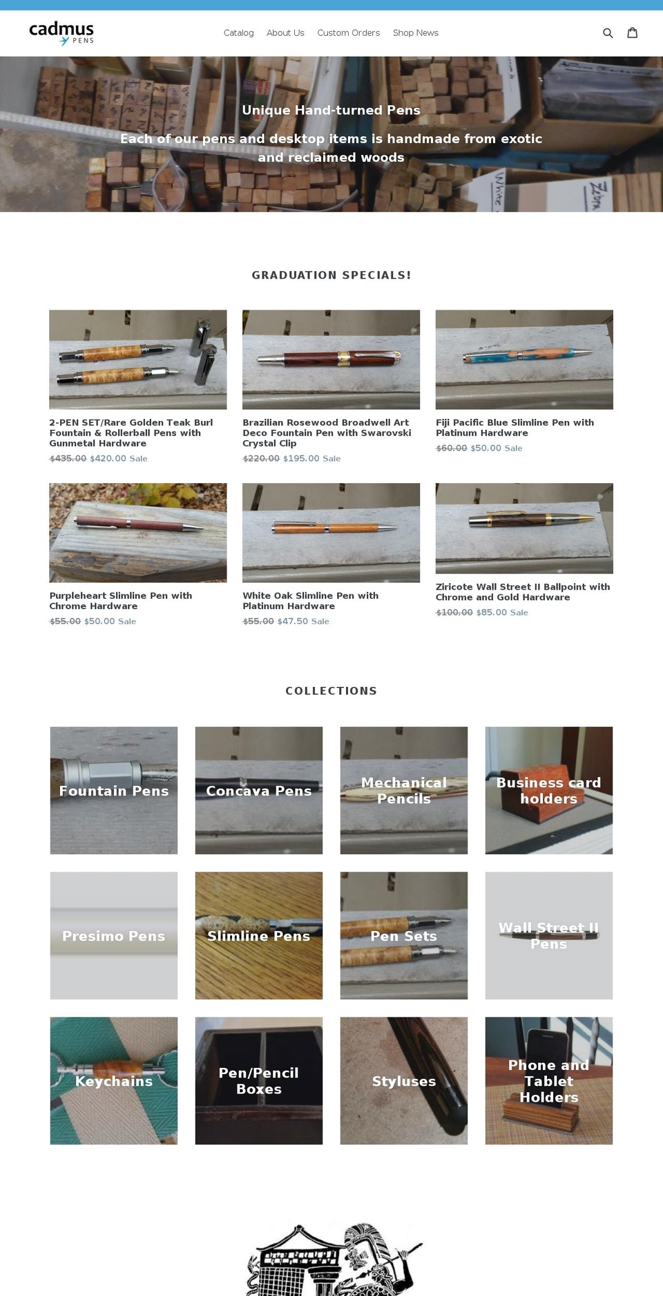 cadmuspens.com — Shopify storefront screenshot