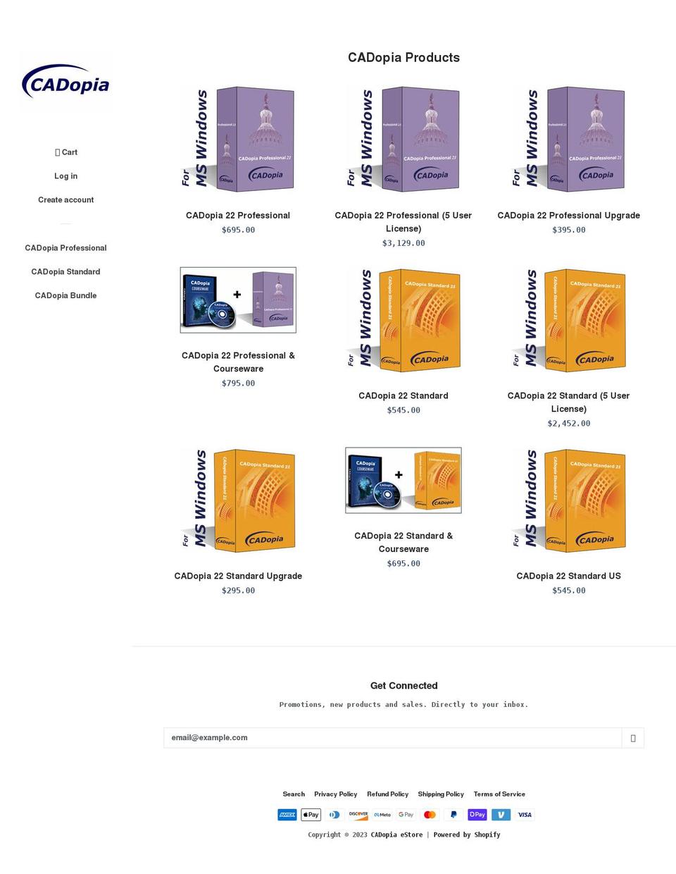 cadopia-estore.myshopify.com shopify website screenshot